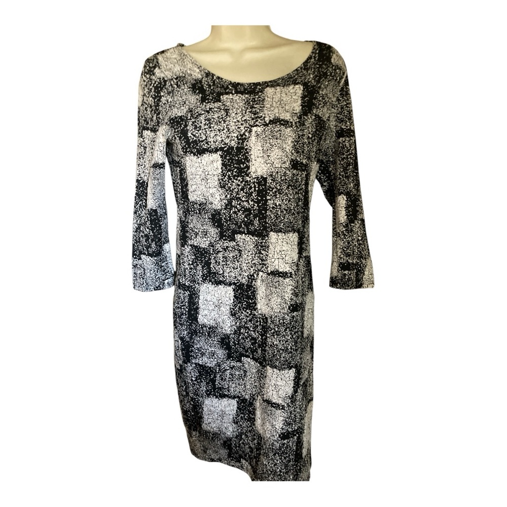 Chic Monochrome Long Sleeve Dress